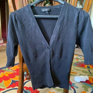 Vintage AGB Byer California black 3/4” sleeve cardigan - small​​​